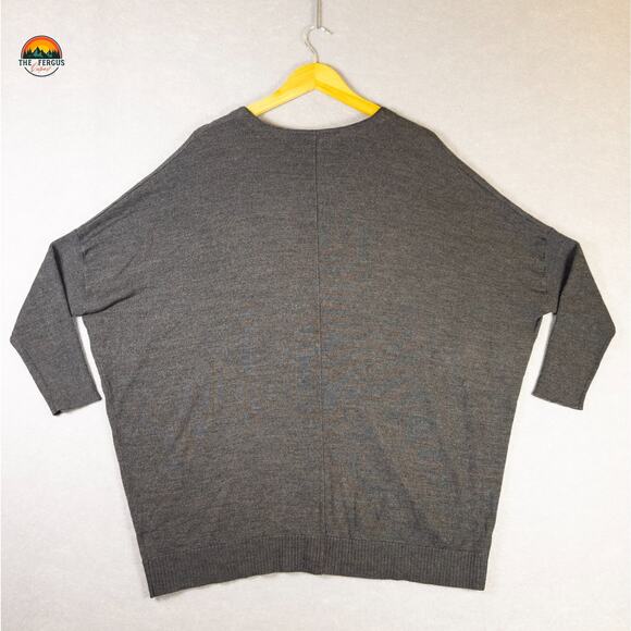 Sejour Cardigan Sweater Gray Wool Blend Knit Long Sleeve Plus Women's Size 1X - Picture 2 of 8